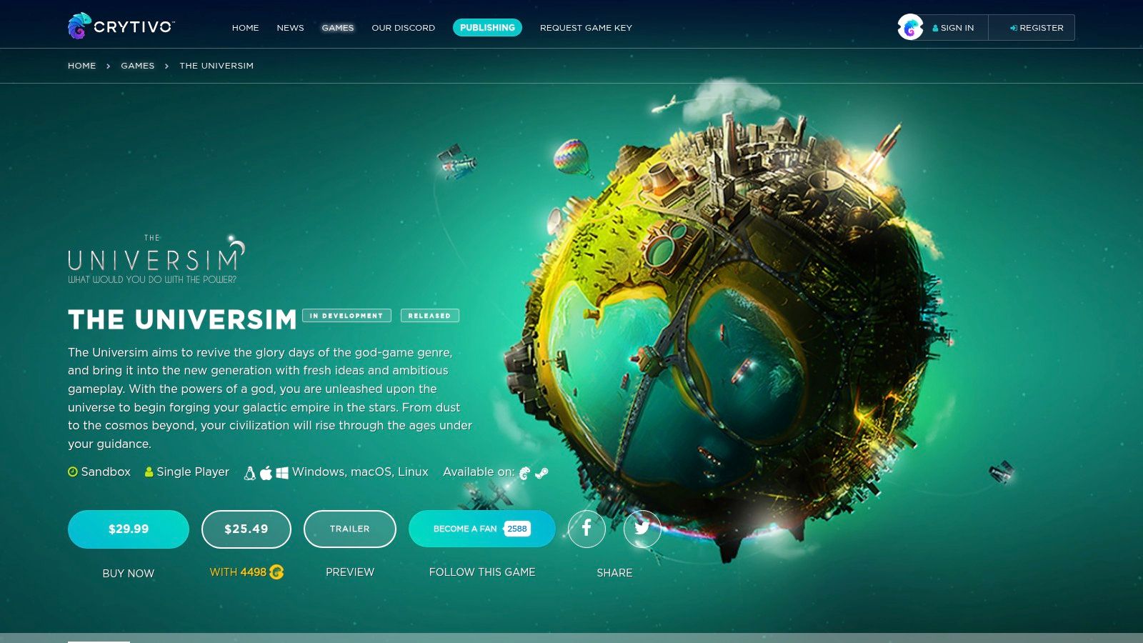Crytivo — The Universim (official store)