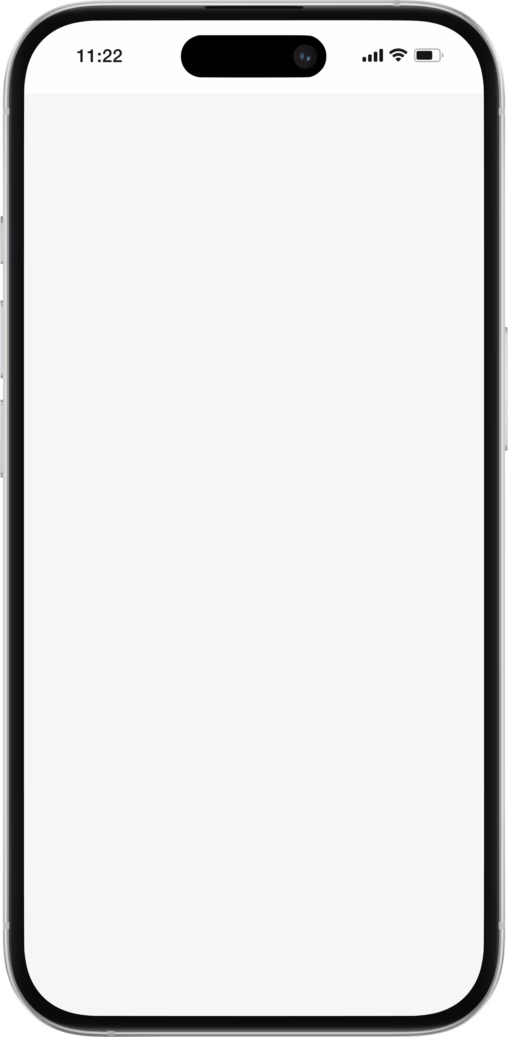Mockup frame of a smart phone, containing Chip portfolio UI