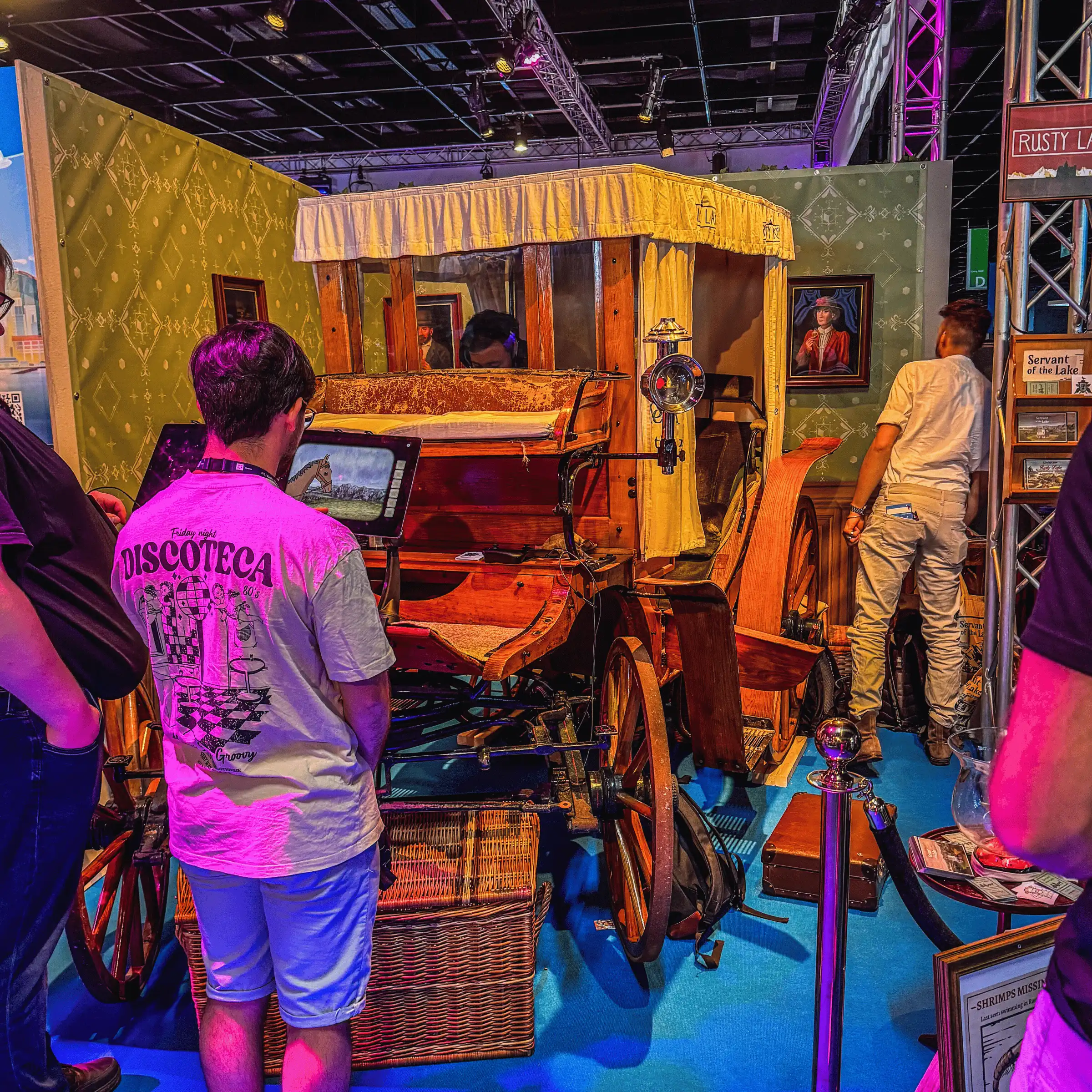 Photograph of a 120-year-old carriage from Rusty Lake's Servant of the Lake booth at Gamescom.