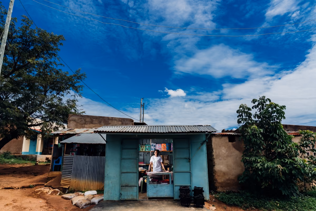 A stove sales agent in Kenya in her shop.