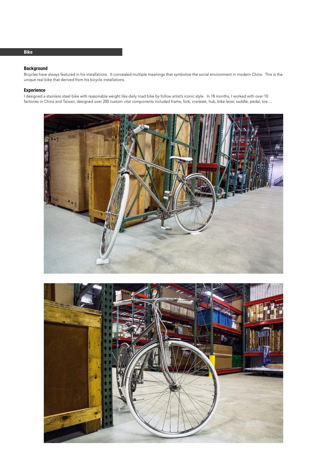 AI weiwei art bike for art exhibition