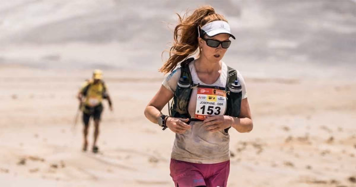 Picture of Josie running through a desert