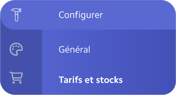 Back office Wilout ONLINE configurer tarifs et stocks