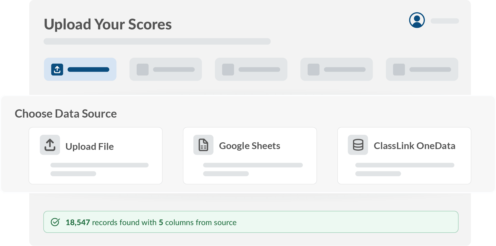 ClassLink Insights - Upload Scores Dashboard