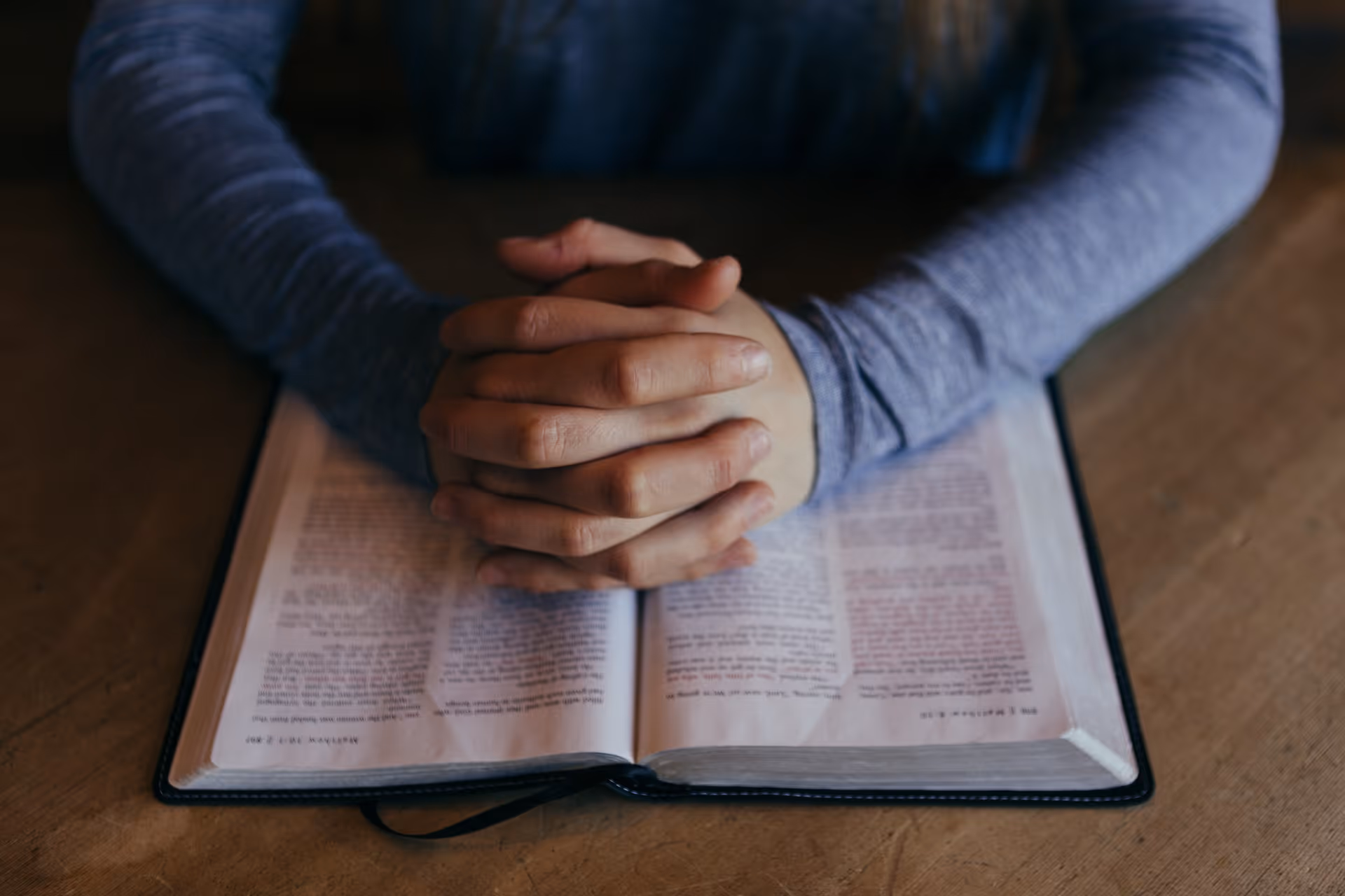 An open book on a table