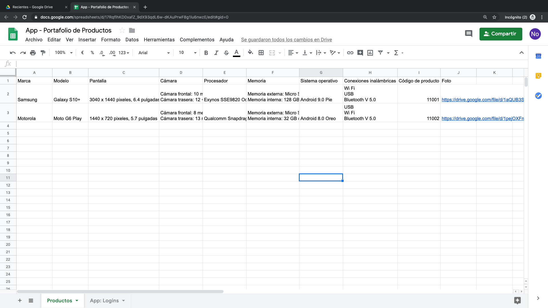 Cómo crear una aplicación de portafolio de productos para dispositivos móviles usando Glide - Paso 4