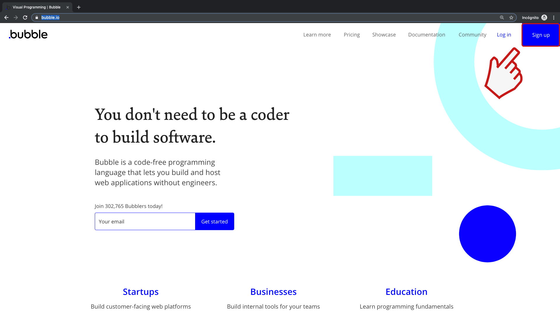 Cómo crear un marketplace como MercadoLibre sin programar usando Bubble. Crear cuenta 1