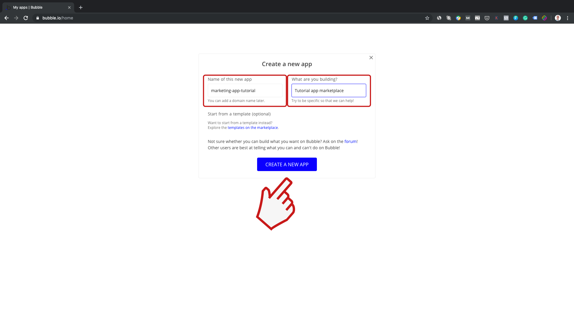 Cómo crear un marketplace como MercadoLibre sin programar usando Bubble. Iniciar proyecto 2