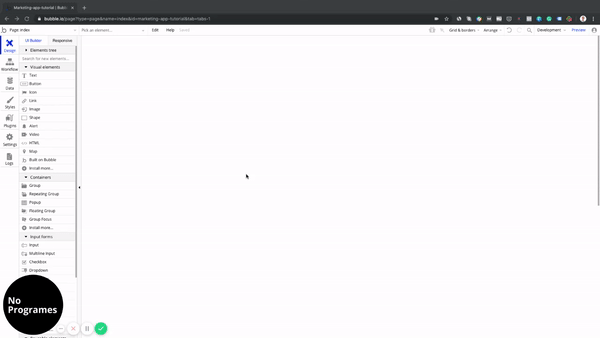 Cómo crear un marketplace como MercadoLibre sin programar usando Bubble. Insertar header en página de inicio 2
