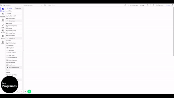 Cómo crear un marketplace como MercadoLibre sin programar usando Bubble. Agregar contenido a la página de producto. Header
