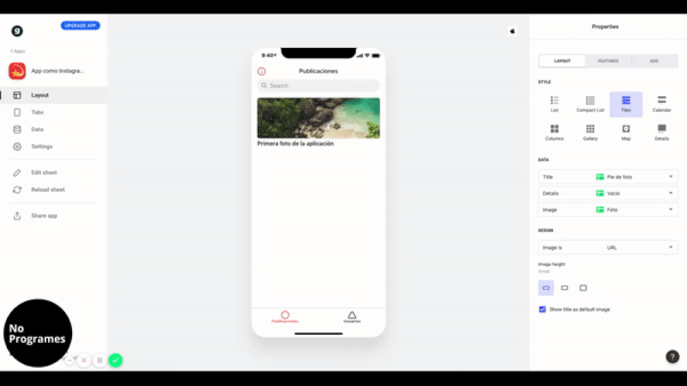 Cómo crear una aplicación como Instagram sin programar usando Glide - paso 10.2
