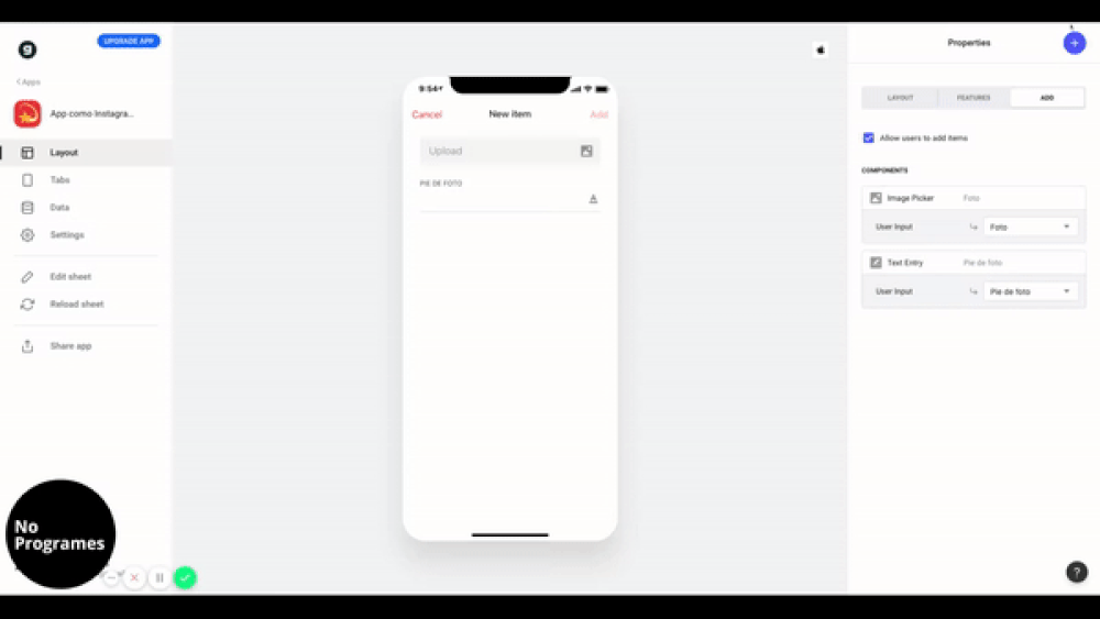Cómo crear una aplicación como Instagram sin programar usando Glide - paso 13.2.1