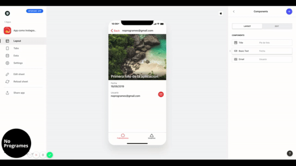 Cómo crear una aplicación como Instagram sin programar usando Glide - paso 14