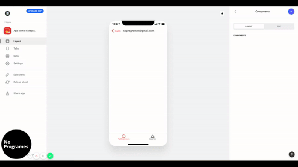 Cómo crear una aplicación como Instagram sin programar usando Glide - paso 15.1.1