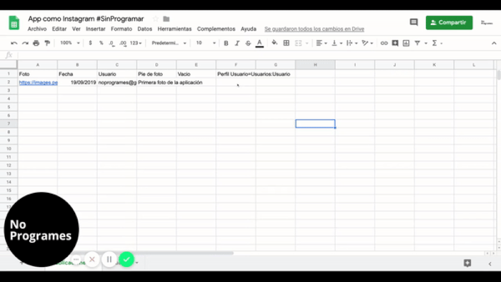 Cómo crear una aplicación como Instagram sin programar usando Glide - paso 16.1