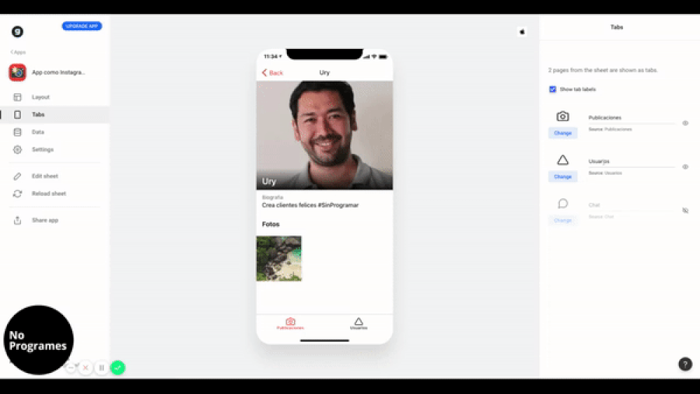 Cómo crear una aplicación como Instagram sin programar usando Glide - paso 27.2