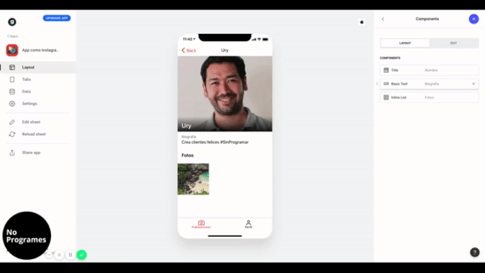 Cómo crear una aplicación como Instagram sin programar usando Glide - paso 29