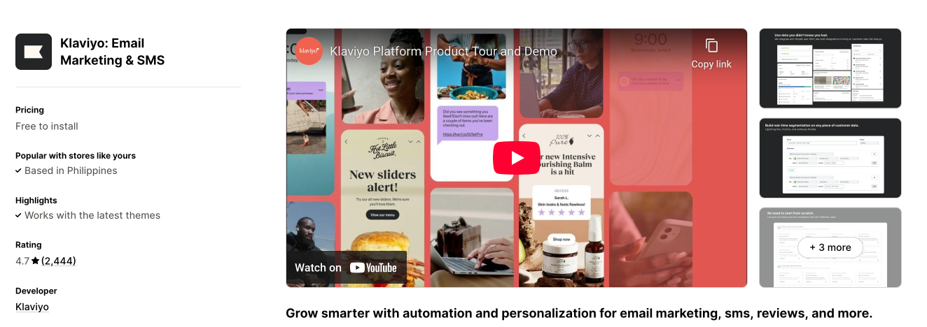 Klaviyo turns Shopify data into targeted email and SMS campaigns that drive revenue.