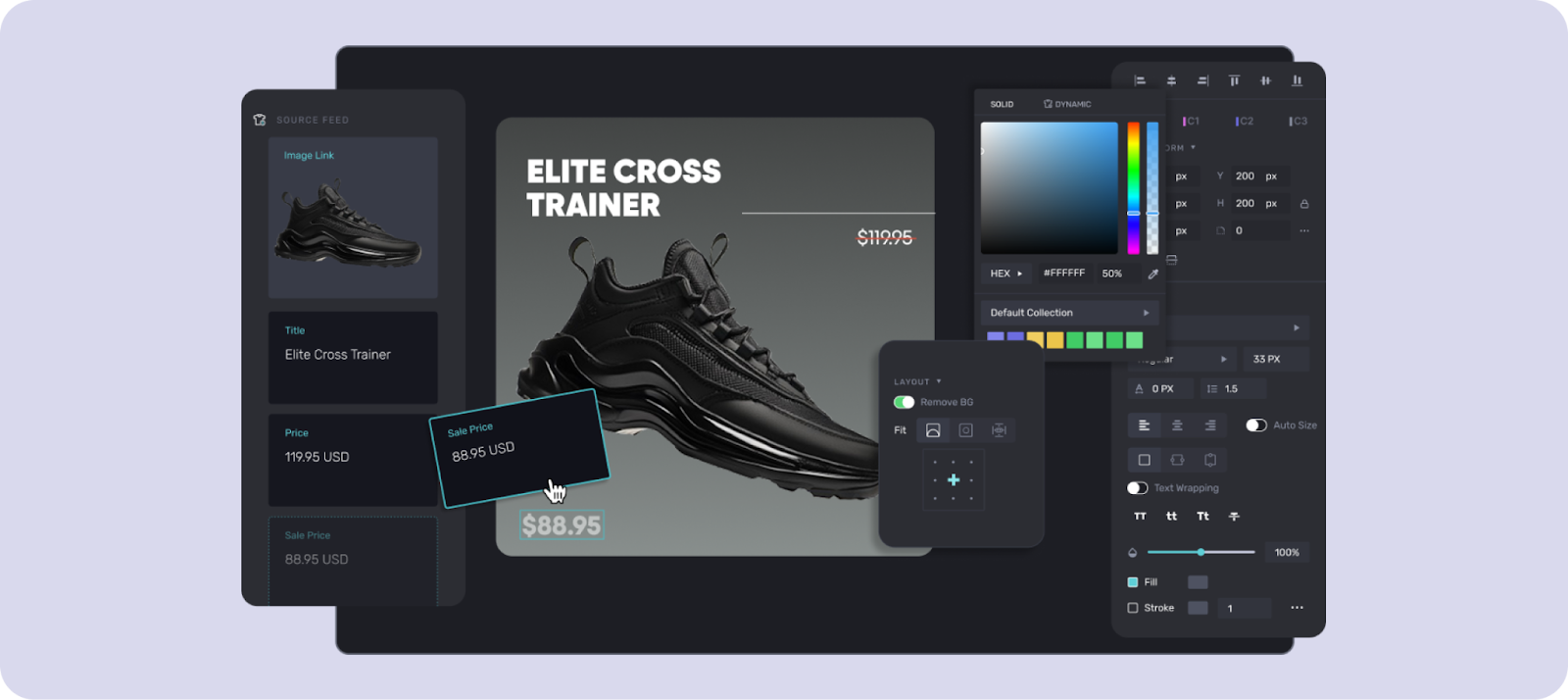 Marpipe’s ad builder allows you to pull your Shopify product data into fully-designed, high-performing creatives.
