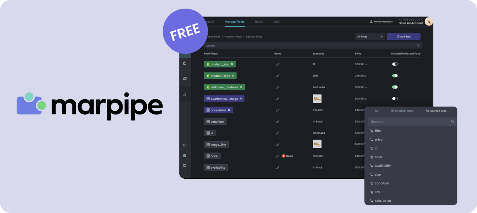 Edit, segment, clean, and connect your feed for free with Marpipe