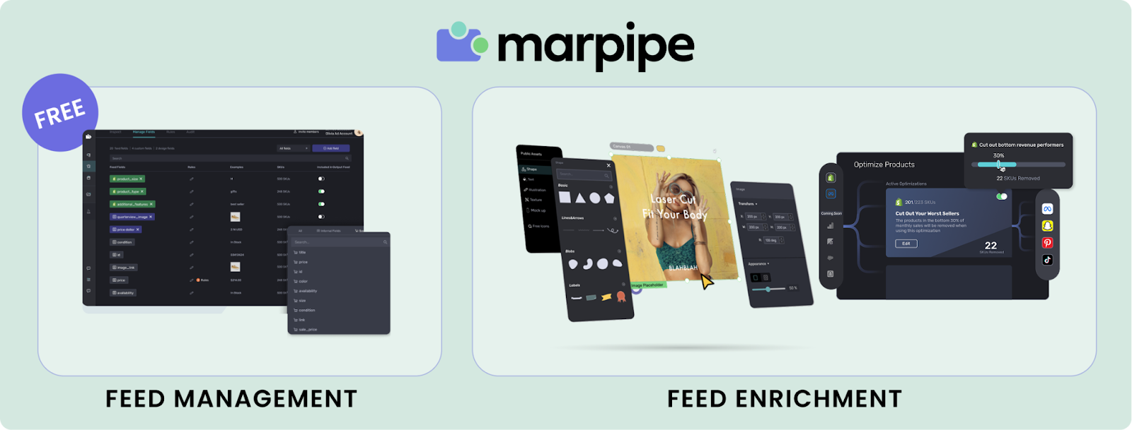 Marpipe’s built-in feed management and enrichment tools