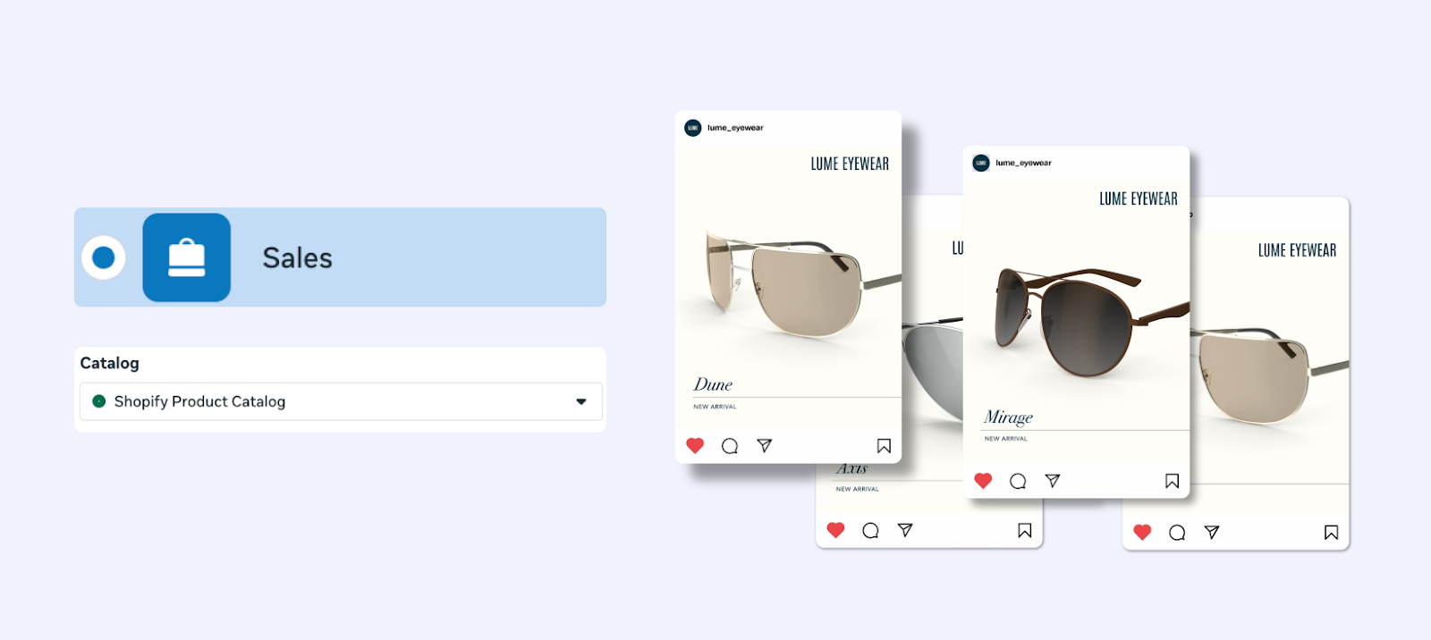 After uploading your product feed, set up and launch your Instagram catalog ads on Ads Manager.