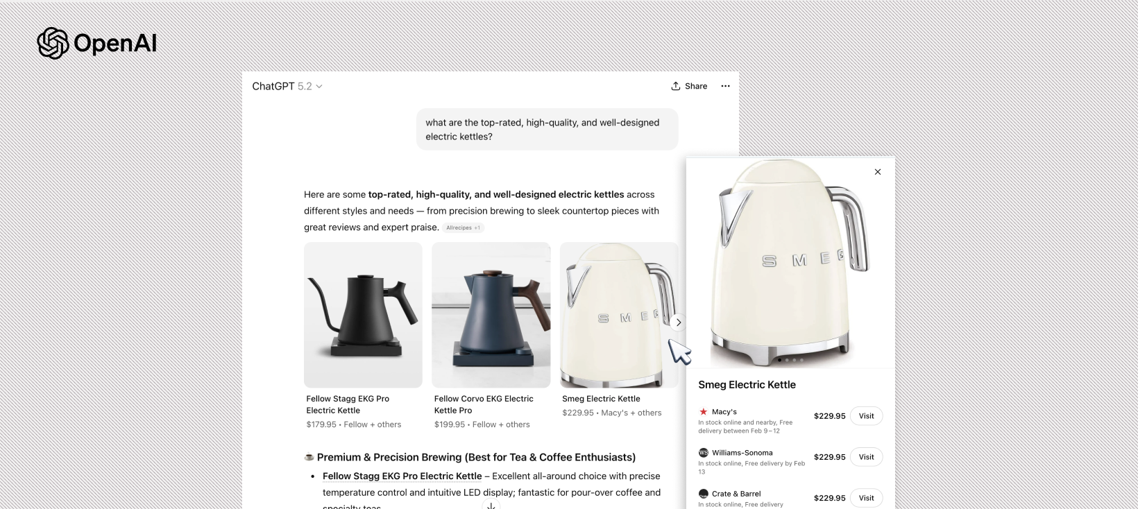 Open AI product feeds