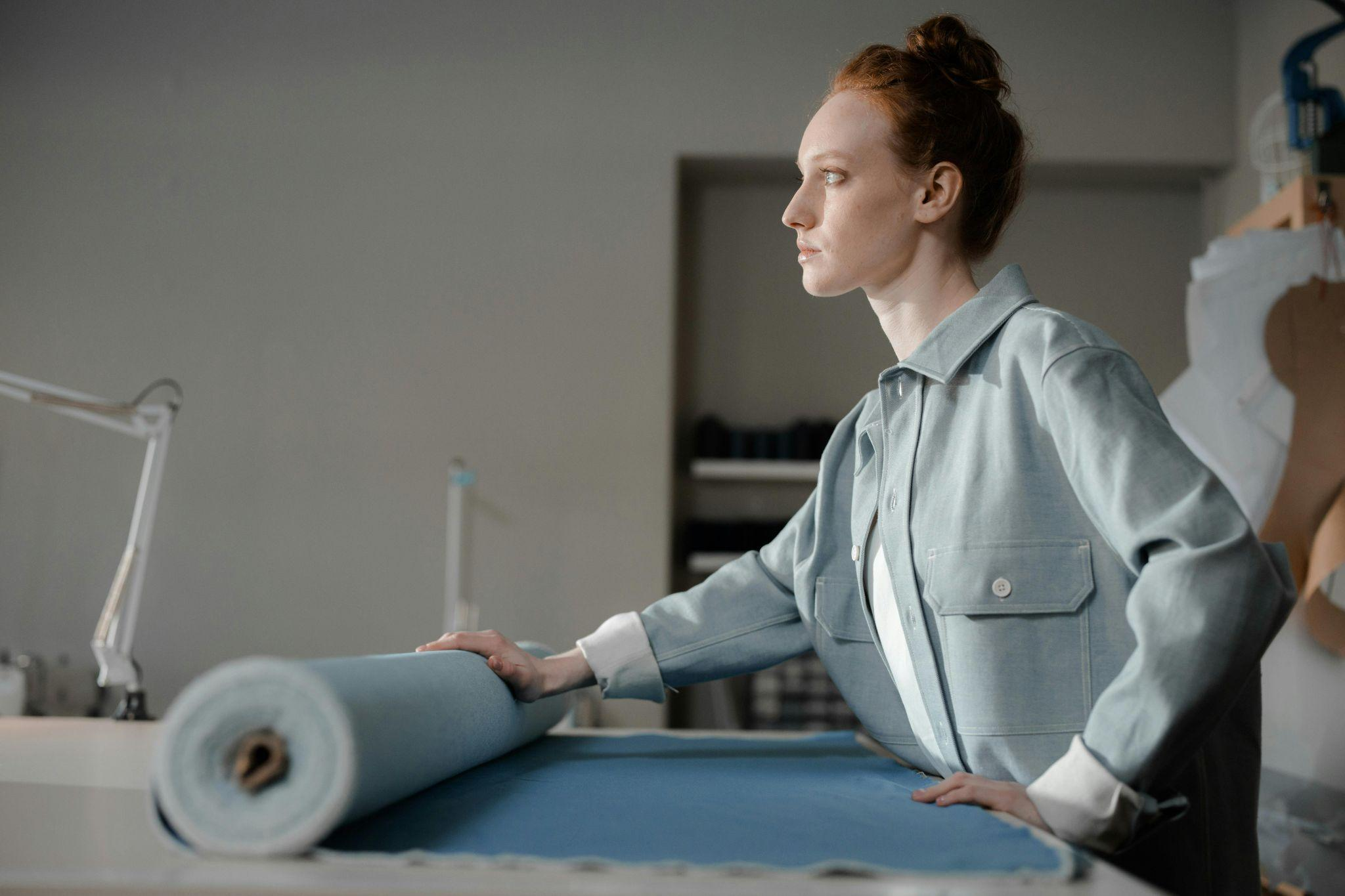 A manufacturer using sustainable fabric