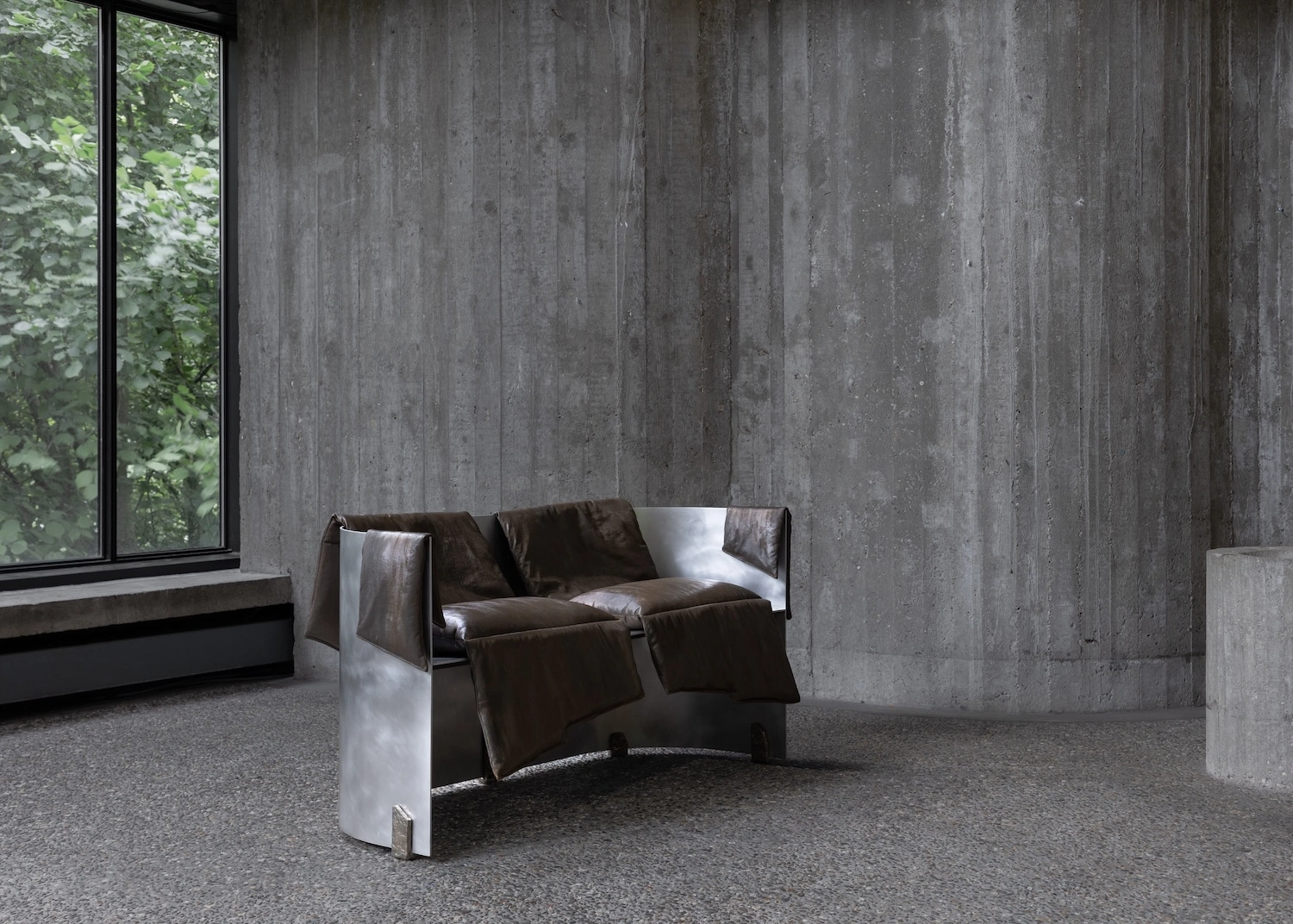 Reworked Series by Linde Freya Tangelder, collectible design, steel furniture, leather