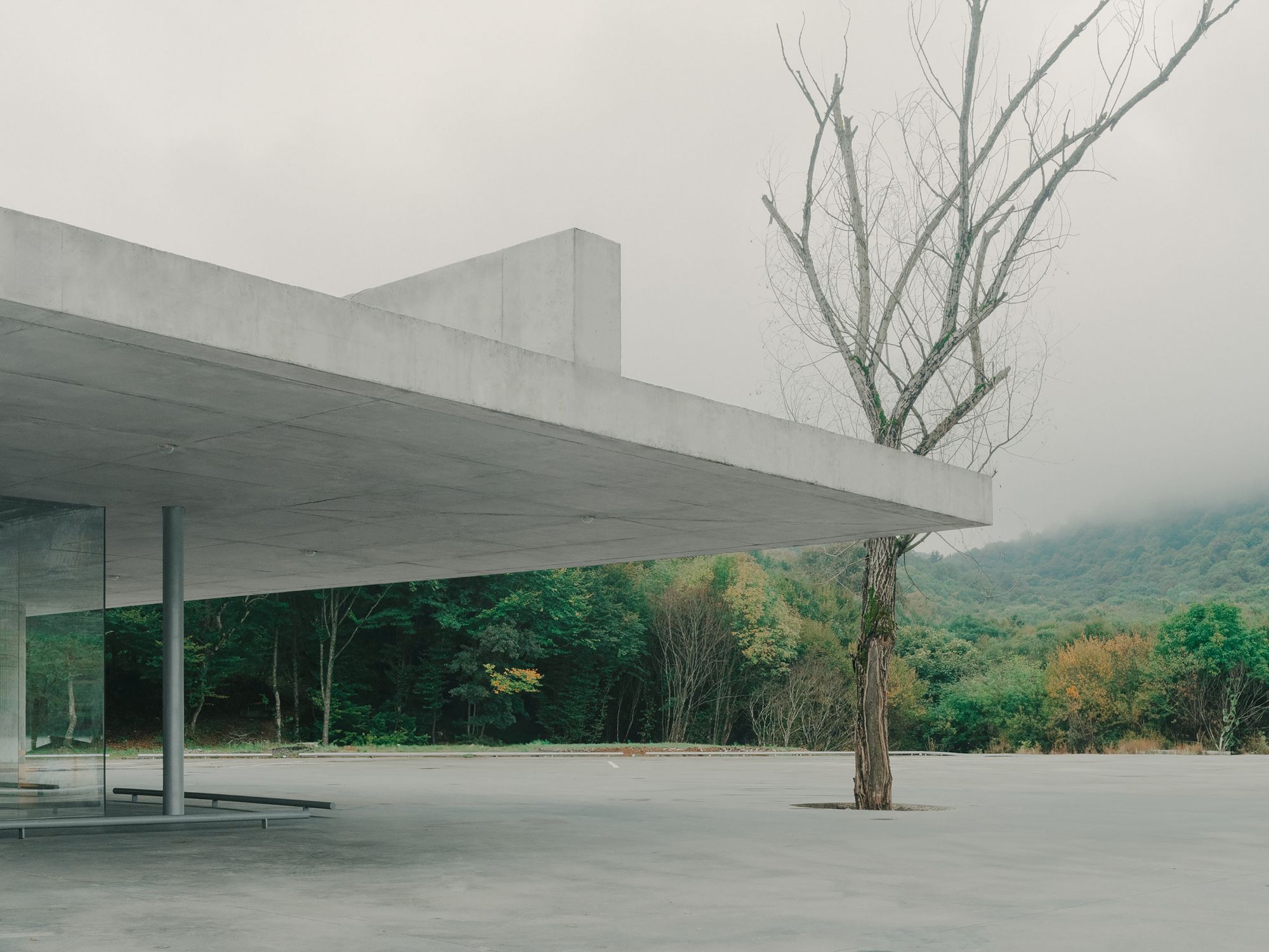 Reception Pavilion by David Giorgadze Architects, concrete lakeside reception pavilion at Kvareli Lake in Kakheti, Georgia, architecture