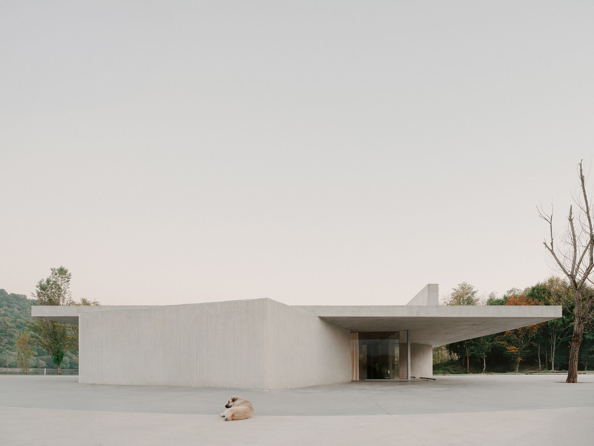 Reception Pavilion by David Giorgadze Architects, concrete lakeside reception pavilion at Kvareli Lake in Kakheti, Georgia, architecture