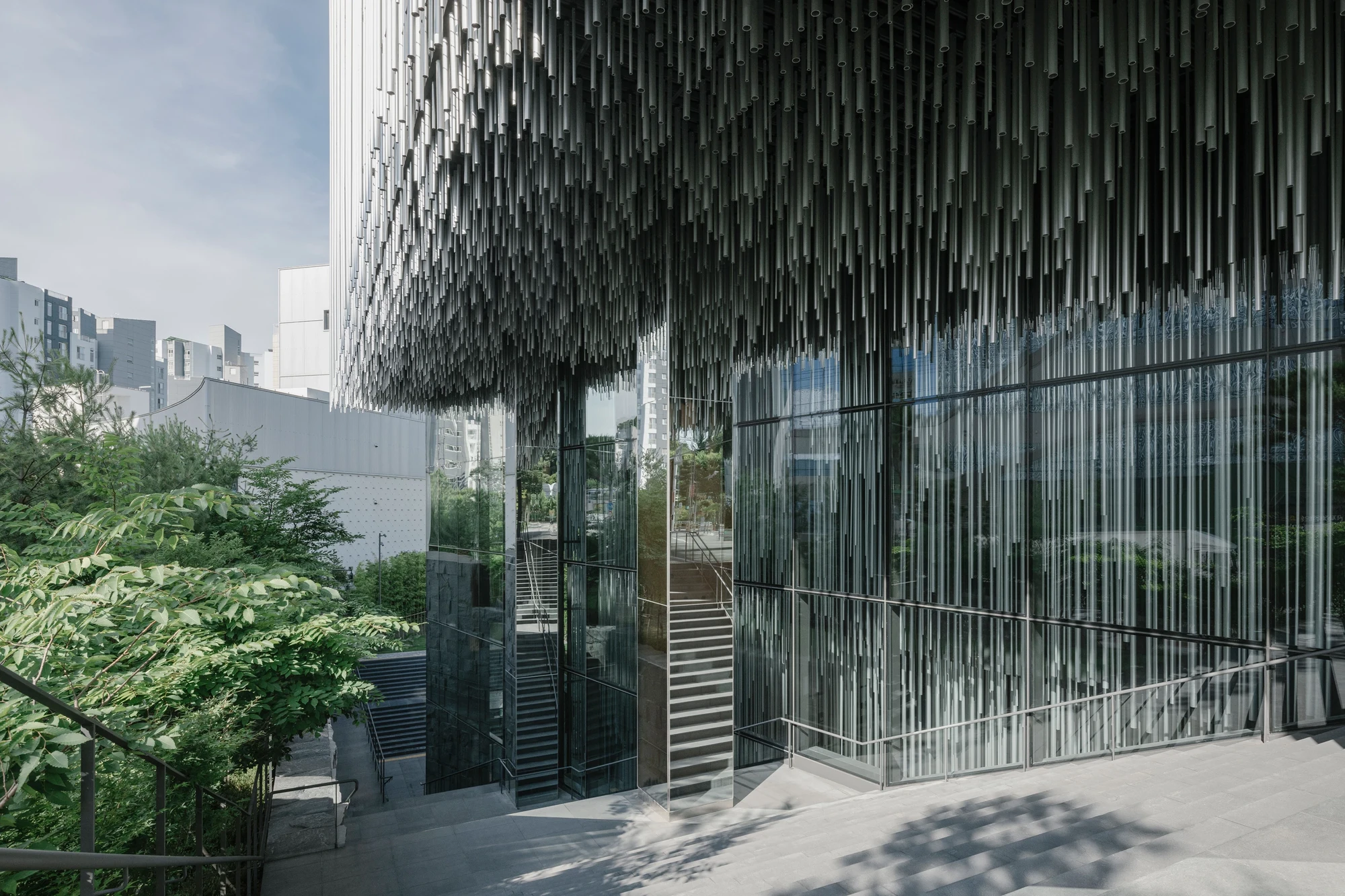 The Audeum audio museum by Kengo Kuma with aluminum louvers and wood interior, Seoul Guide
