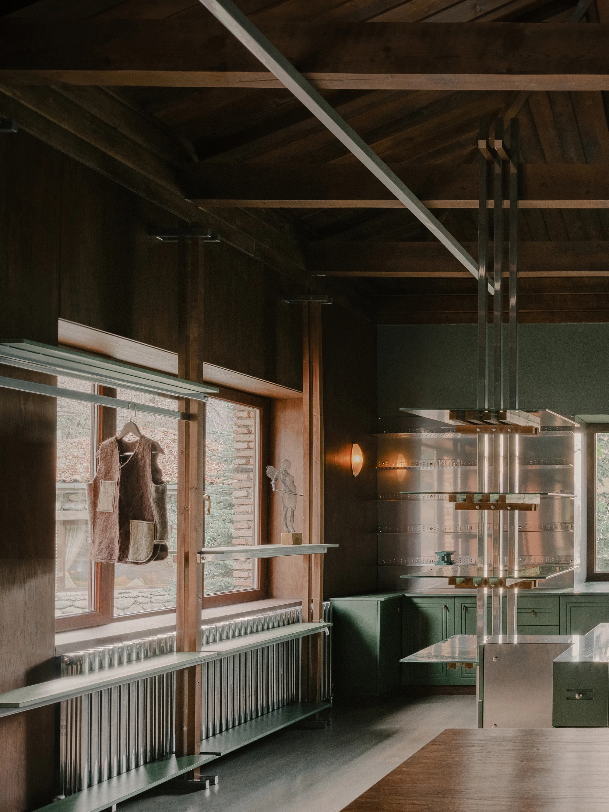 Lopota Gift Shop green glass interior by Studio Gypsandconcrete in Georgia, craft, store