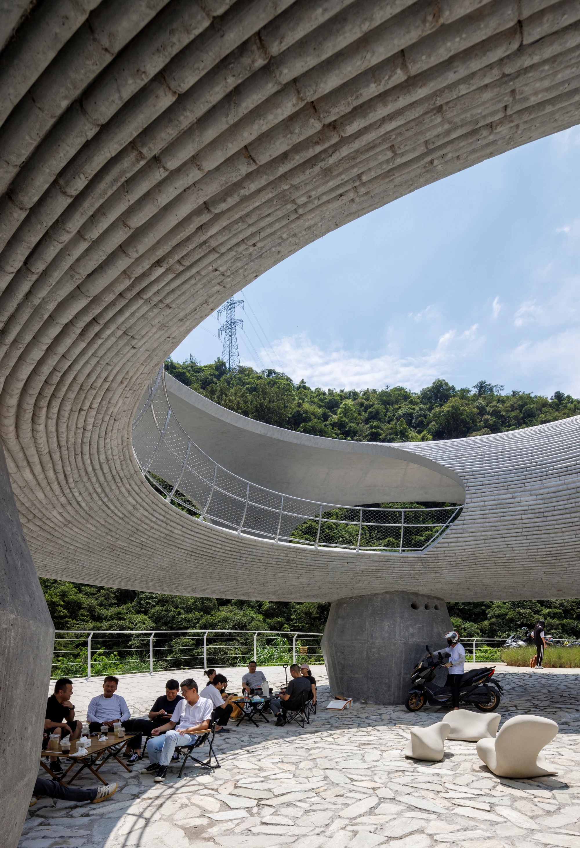 Resting Loop with Views by HCCH Studio, concrete pavilion, cycling rest stop, Huizhou, China, Mount Luofu, guide, off-the-grid