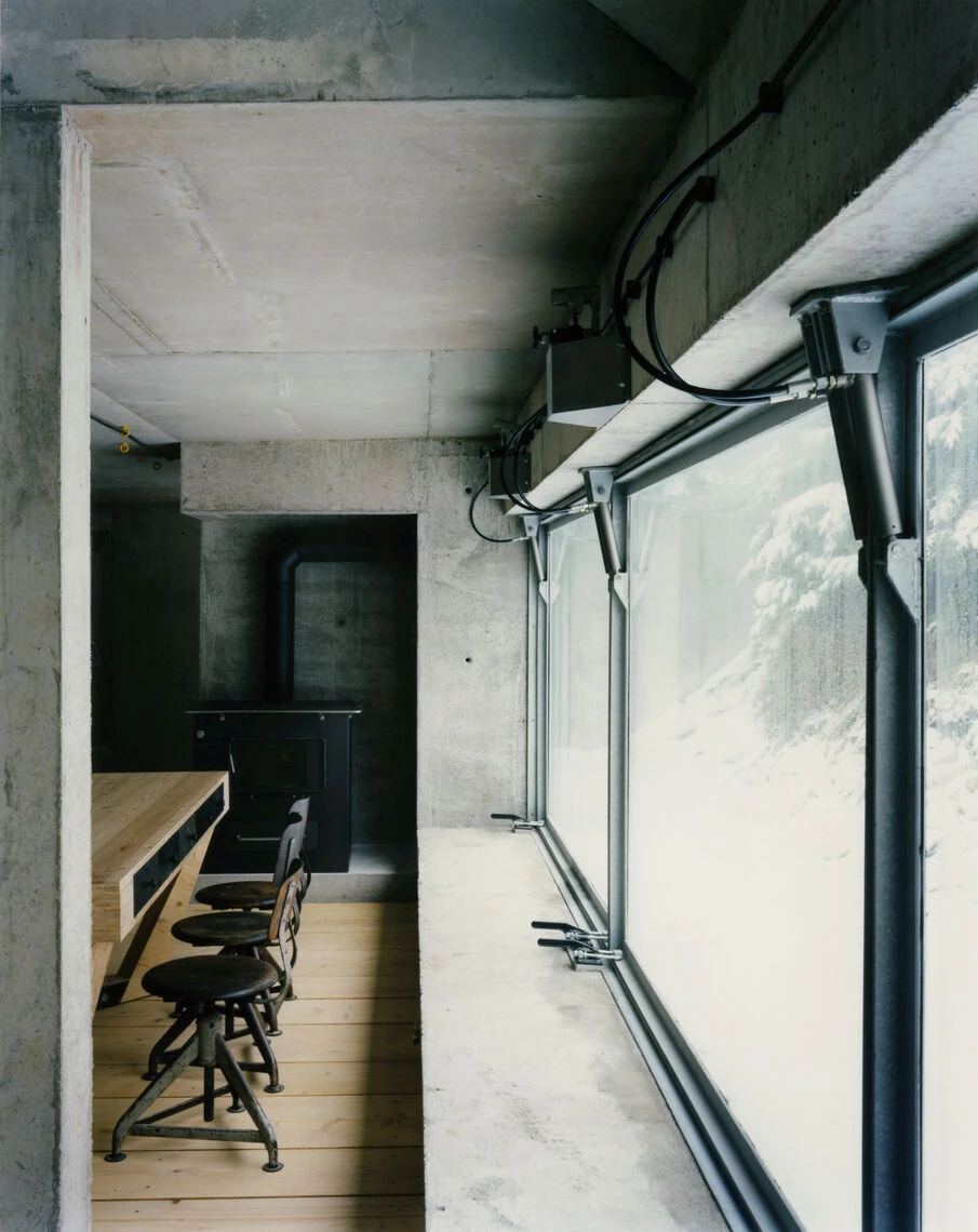 Hut on Fichtelberg by AFF Architekten in Tellerhäuser Germany, concrete mountain cabin in snowy Ore Mountains landscape, architecture