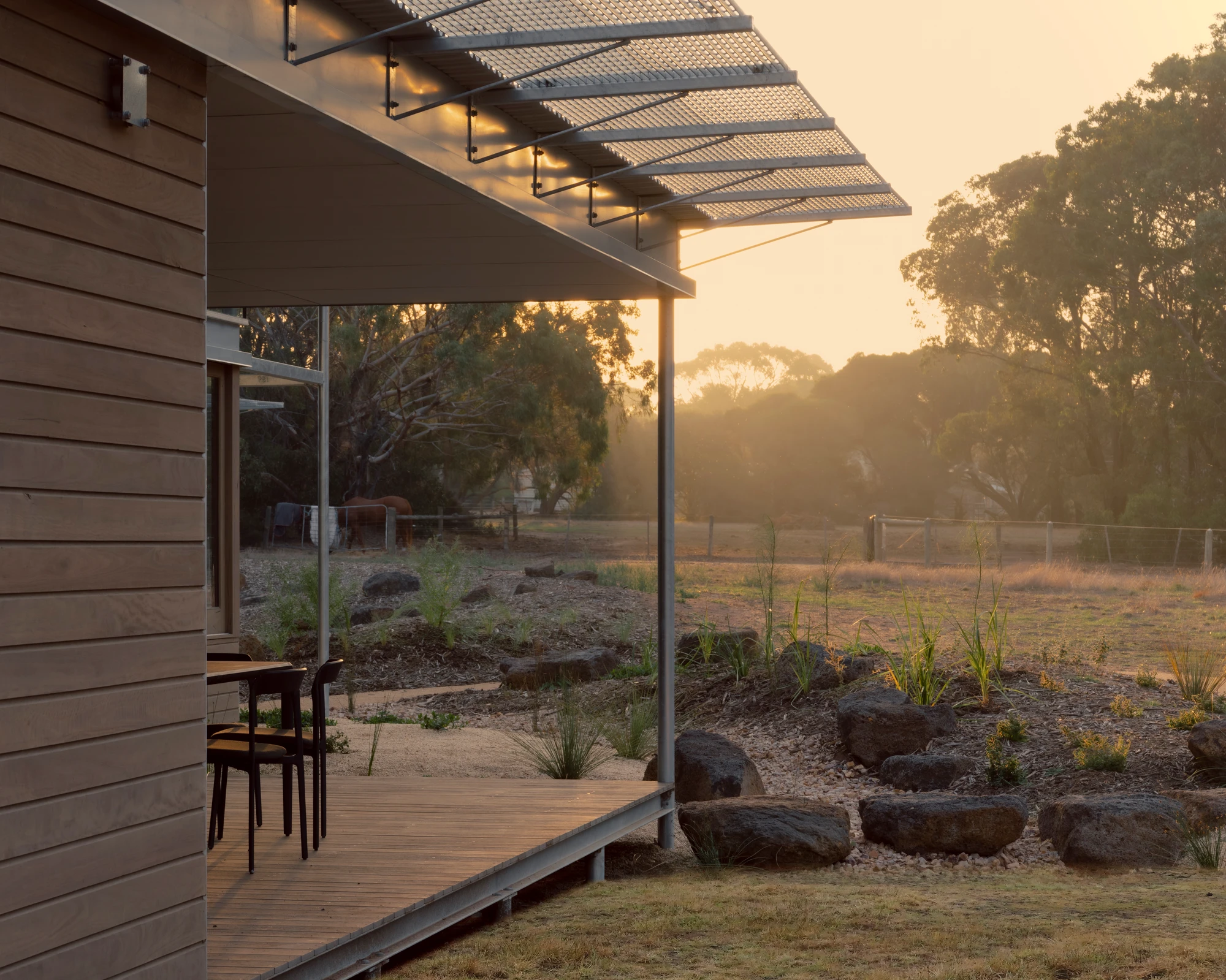 Ironbark House by Not All Architecture on Great Ocean Road Australia, coastal bush retreat with ironbark timber cladding galvanised steel frame and Utzon-inspired modular planning