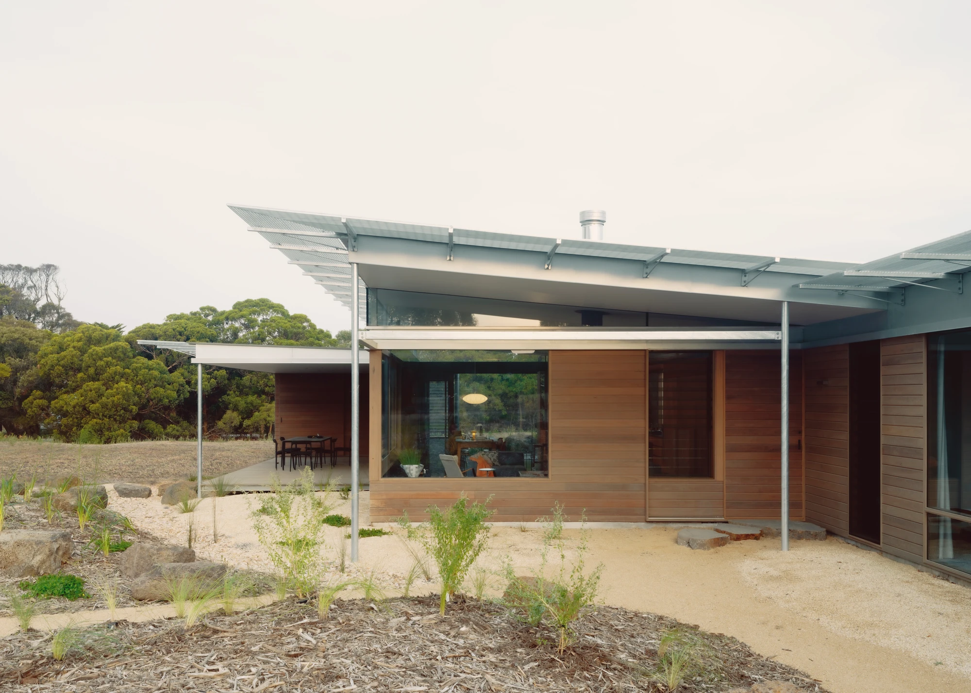 Ironbark House by Not All Architecture on Great Ocean Road Australia, coastal bush retreat with ironbark timber cladding galvanised steel frame and Utzon-inspired modular planning