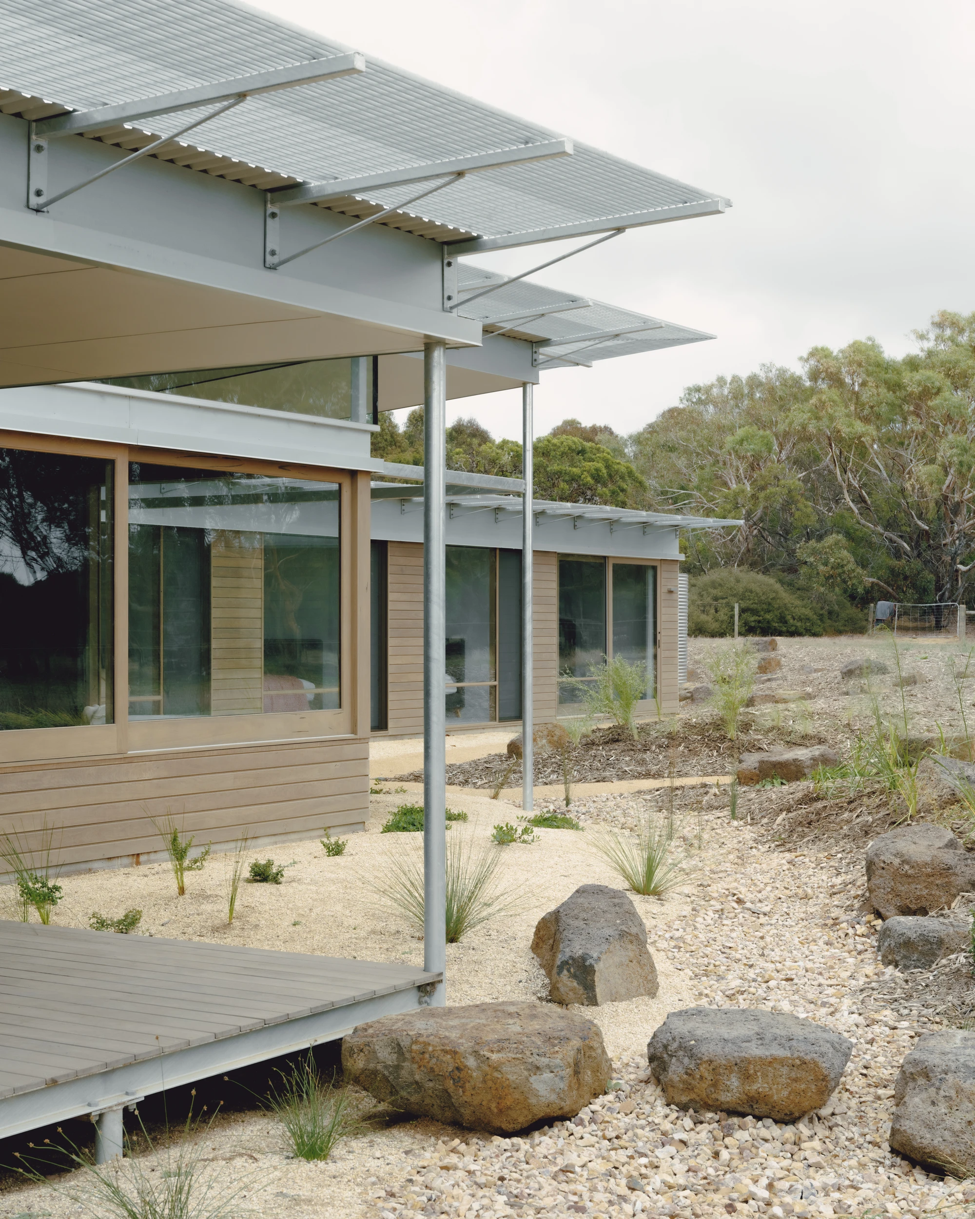 Ironbark House by Not All Architecture on Great Ocean Road Australia, coastal bush retreat with ironbark timber cladding galvanised steel frame and Utzon-inspired modular planning