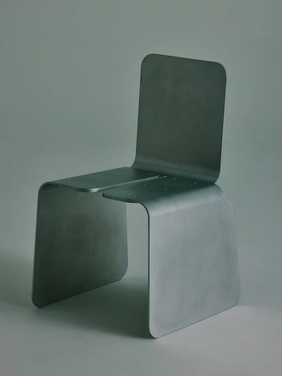 LESORR furniture design by David Raymond in Quebec Canada, raw aluminium objects from Rounded Edges Collection, slowness as design methodology featured in C41 Magazine