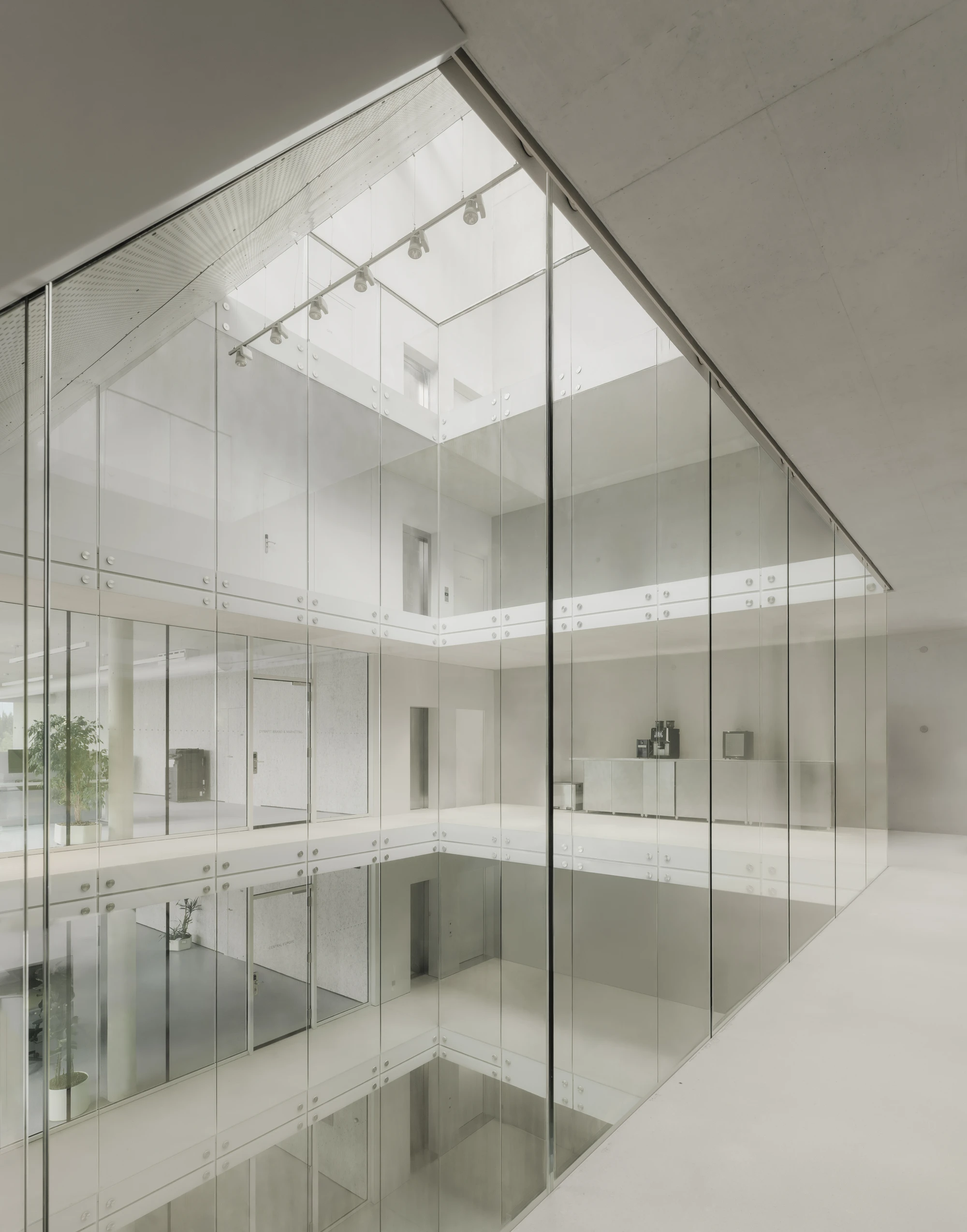 Dynafit Headquarters Speedfactory by Barozzi Veiga in Kiefersfelden Germany, twin pyramidal corporate building with diagonal metal lattice facade set against alpine landscape