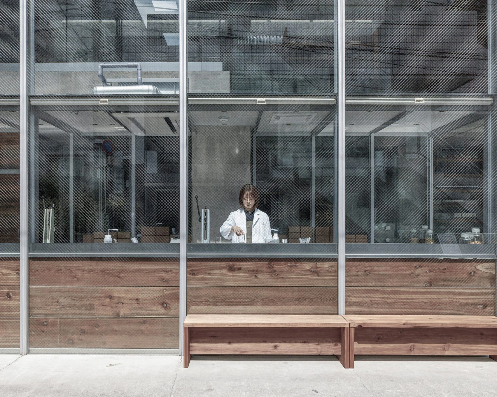 Le Labo Store by Schemata Architects, Daikanyama, Tokyo, Japan, wood grain concrete, concept store, interiors
