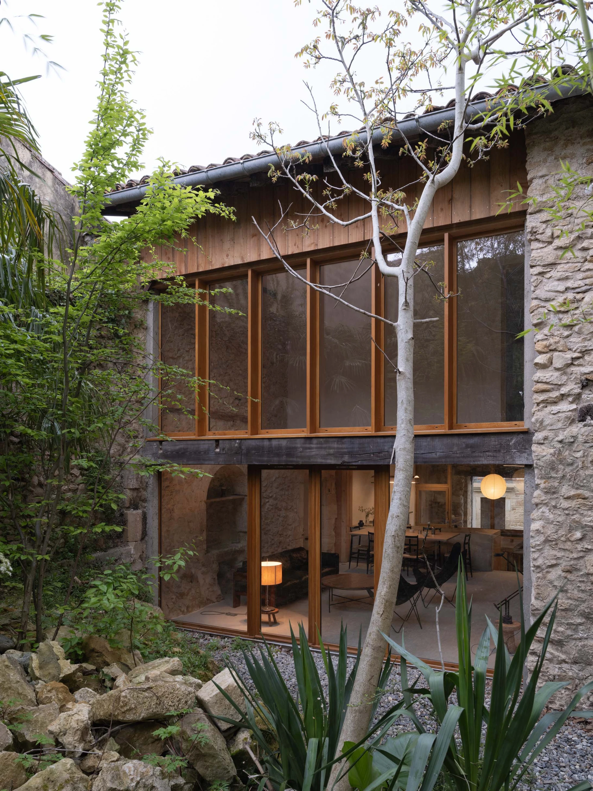 Maison Enzo by Les Ateliers Permanents, Aurignac, France, stone renovation, medieval village house, contemporary architecture