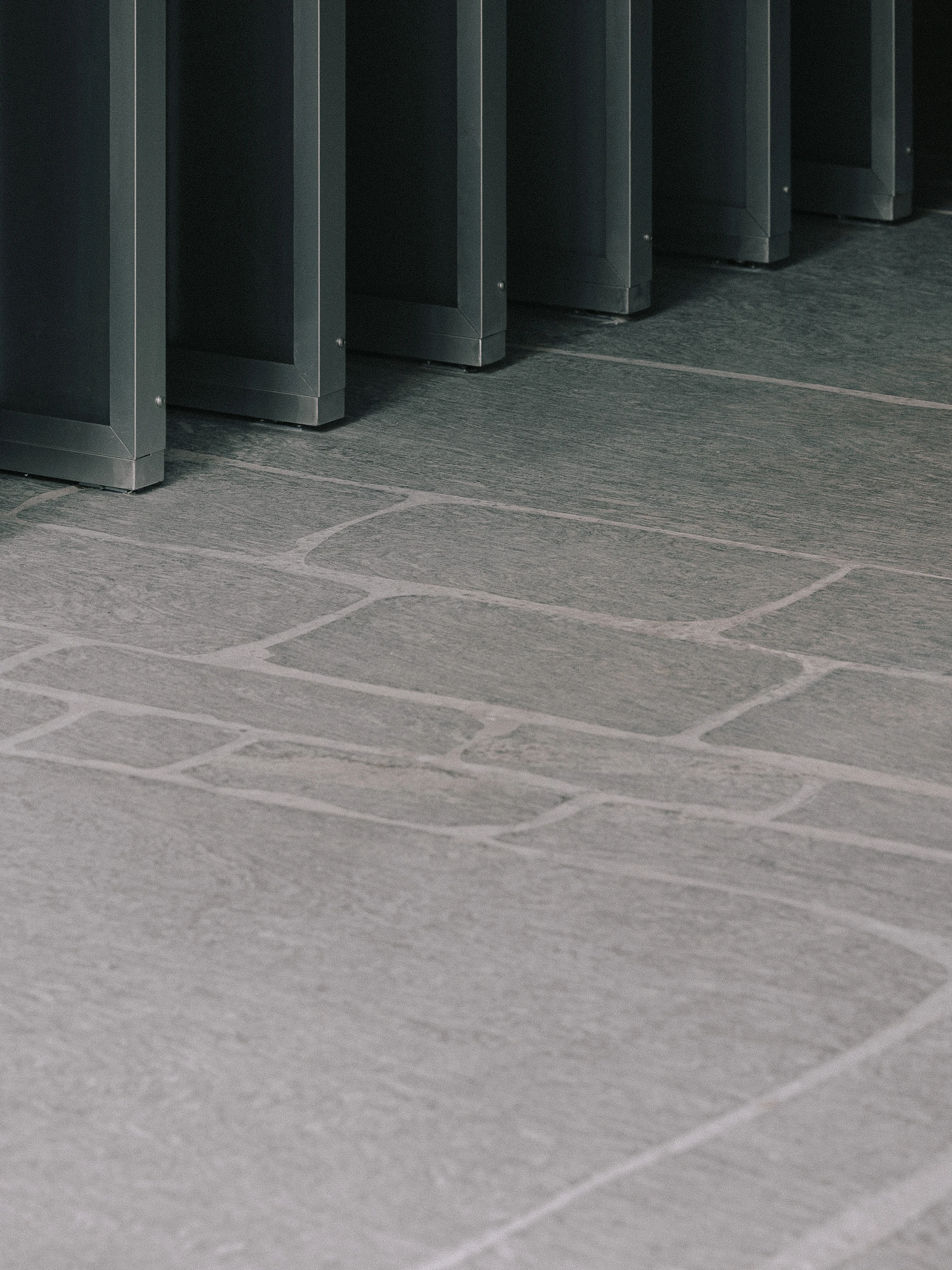 ST01 Flagship Store Seoul, South Korea, stone showroom, Lee Yongbaek, palladiana floor, rail-mounted panels, interiors