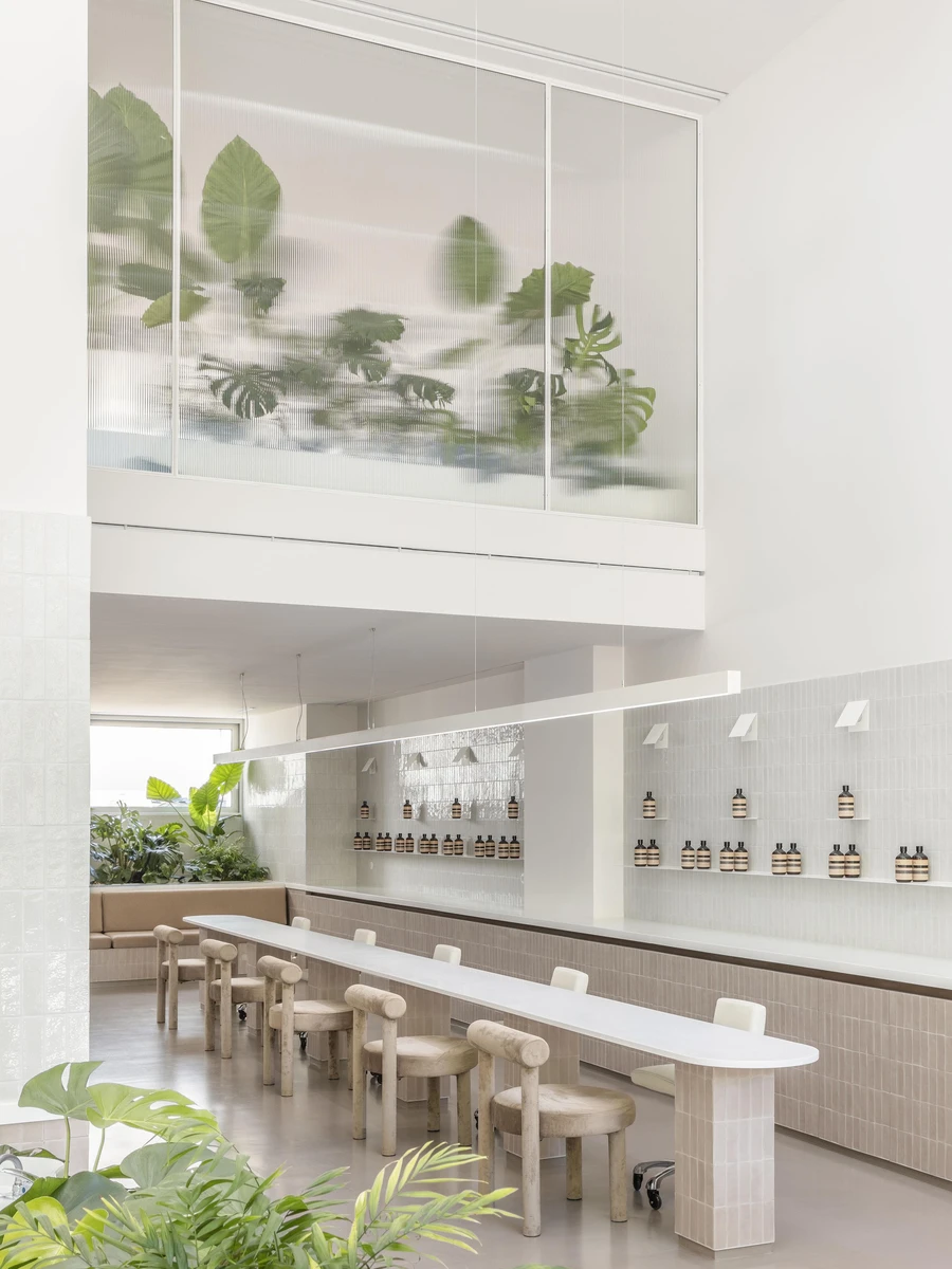 Vedalia Salon by NYSA, Ampelokipoi, Athens, Greece, beauty salon interiors, tile, plants, wellness architecture