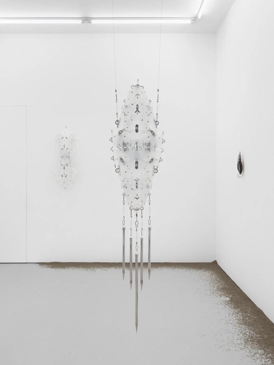Even Spectres Can Tire by Floryan Varennes, sculpture exhibition at Xxijra Hii London, PVC glass installation art