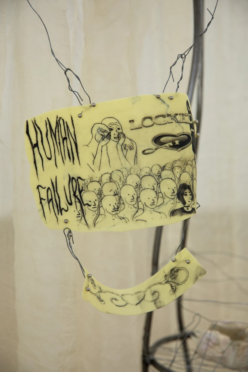 Here Be Small Monsters group exhibition, Paris France, ceramic sculpture installation, Emergency Space