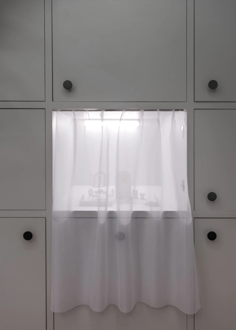 Here Be Small Monsters group exhibition, Paris France, ceramic sculpture installation, Emergency Space