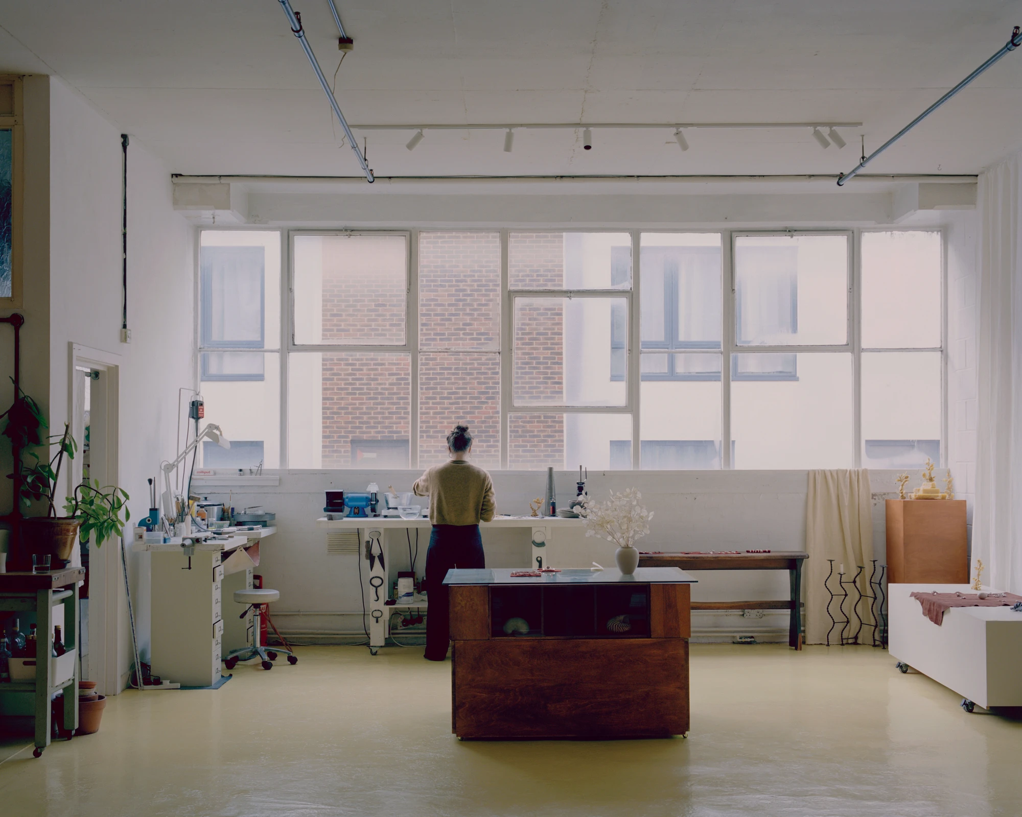 Unit 2F Hackney Wick Studio House by Mutter, London warehouse interior, jewellery studio, creative living space