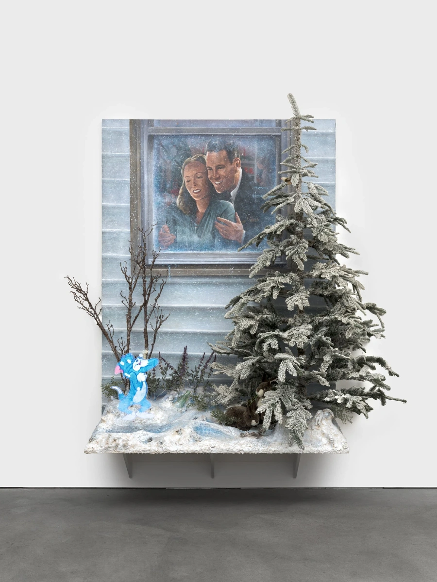 Cold Front exhibition by Trey Abdella at Kraupa-Tuskany Zeidler Berlin, mixed-media installation with winter scenes, contemporary art sculpture and painting