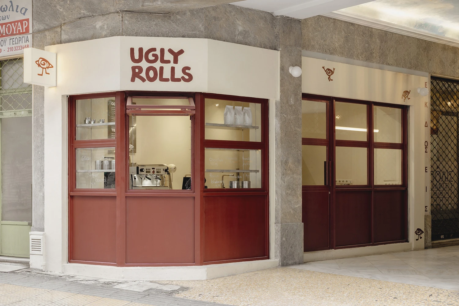 Ugly Rolls by Georgios Apostolopoulos Architects, Athens, bakery, corner shop, interior design, Athens Guide